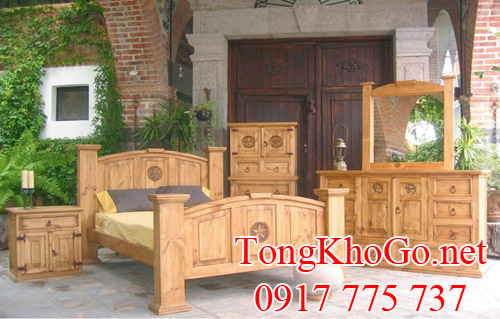 giường ngũ làm bằng gỗ thông (pine) nhập