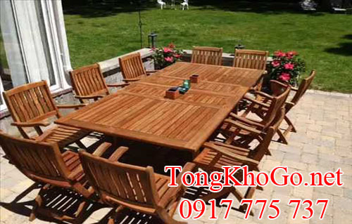 gỗ giá tỵ (gỗ teak) làm ngoại thất ngoài trời