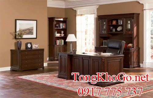 phòng làm việc từ nội thất gỗ óc chó (gỗ walnut)